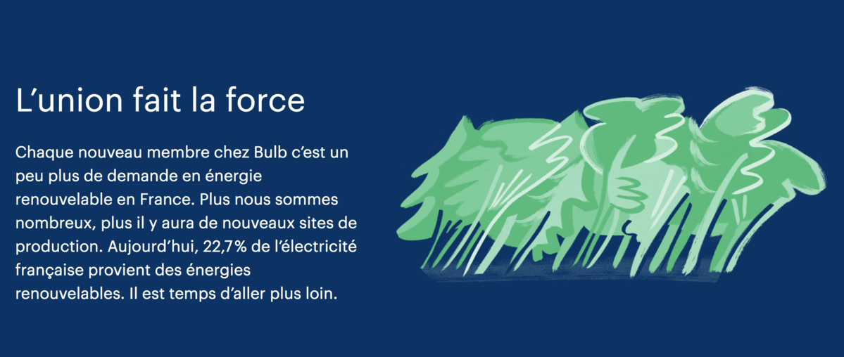 Petit prix sur l'électricité verte chez le fournisseur Bulb