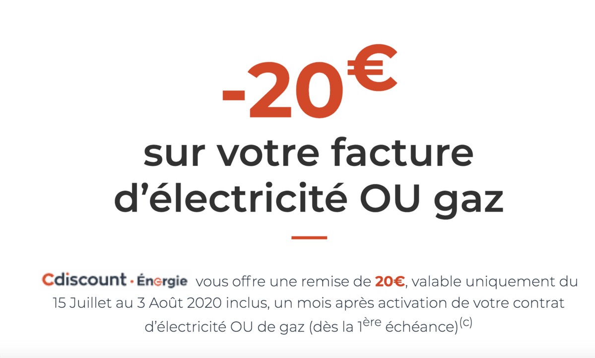 Un bon plan chez Cdiscount Énergie sur le gaz ou l'électricité
