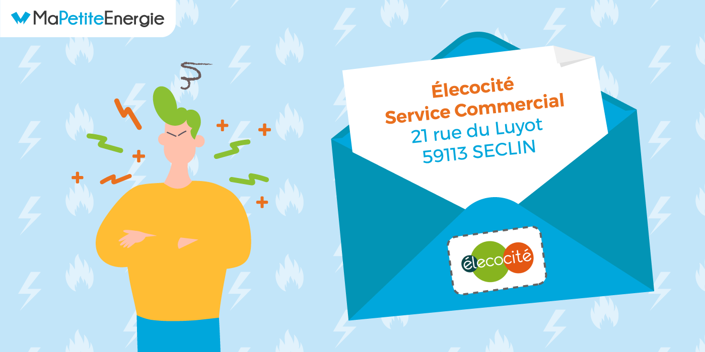 Contacter le service client d'Elecocité pour une réclamation par courrier recommandé.