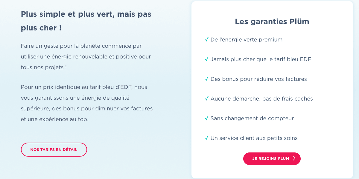 Plum Energie propose une électricité issue des énergies renouvelables.