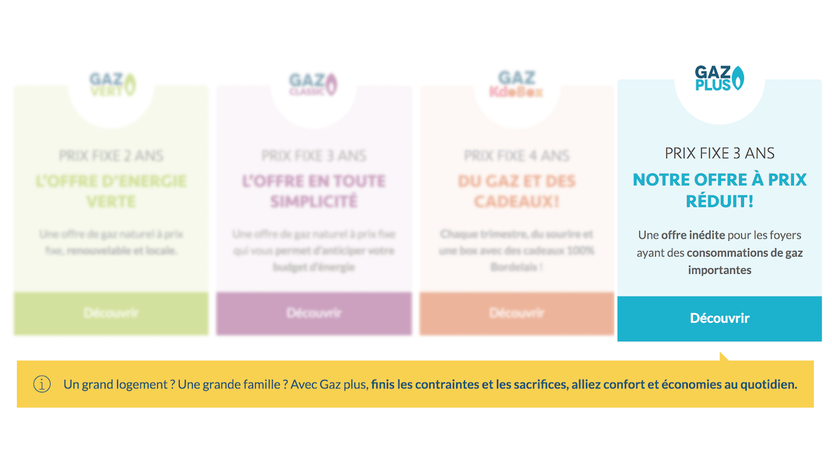 Souscrire l'offre Gaz Plus chez Gaz de Bordeaux