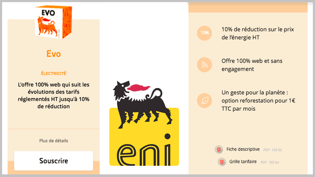 Prix sur l'électricité réduit avec Eni