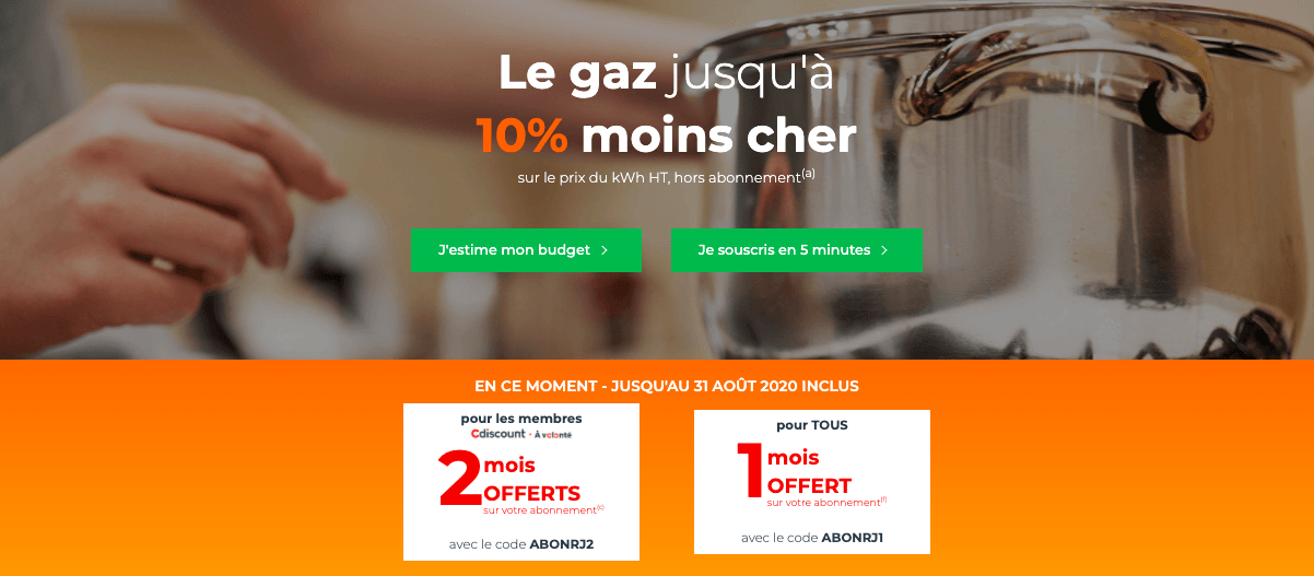 Cdiscount Énergie offre gaz