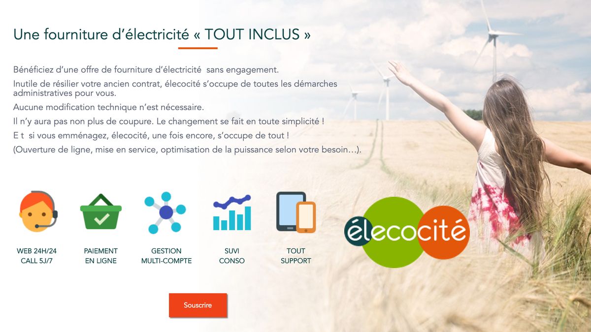 Élecocité, acteur de l'électricité verte.