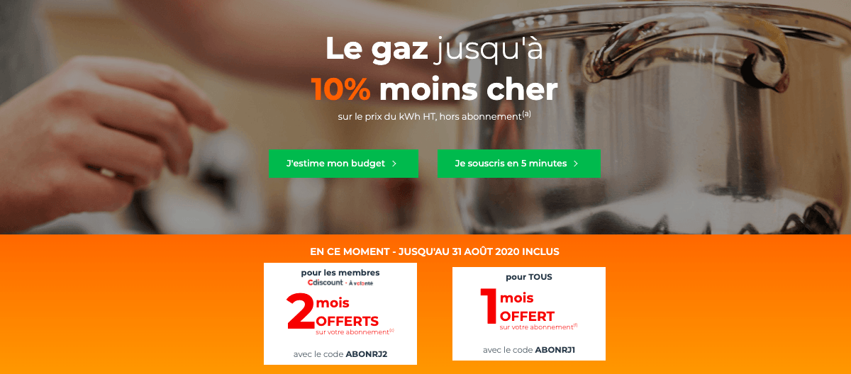 Offre gaz Cdiscount