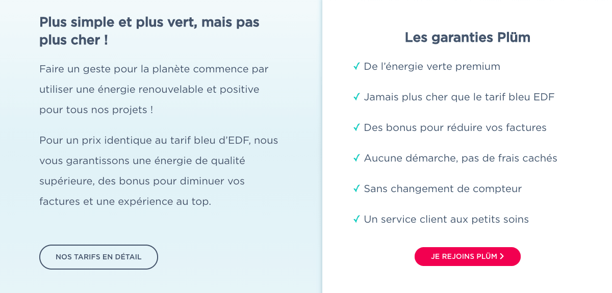 Plum énergie offre électricité