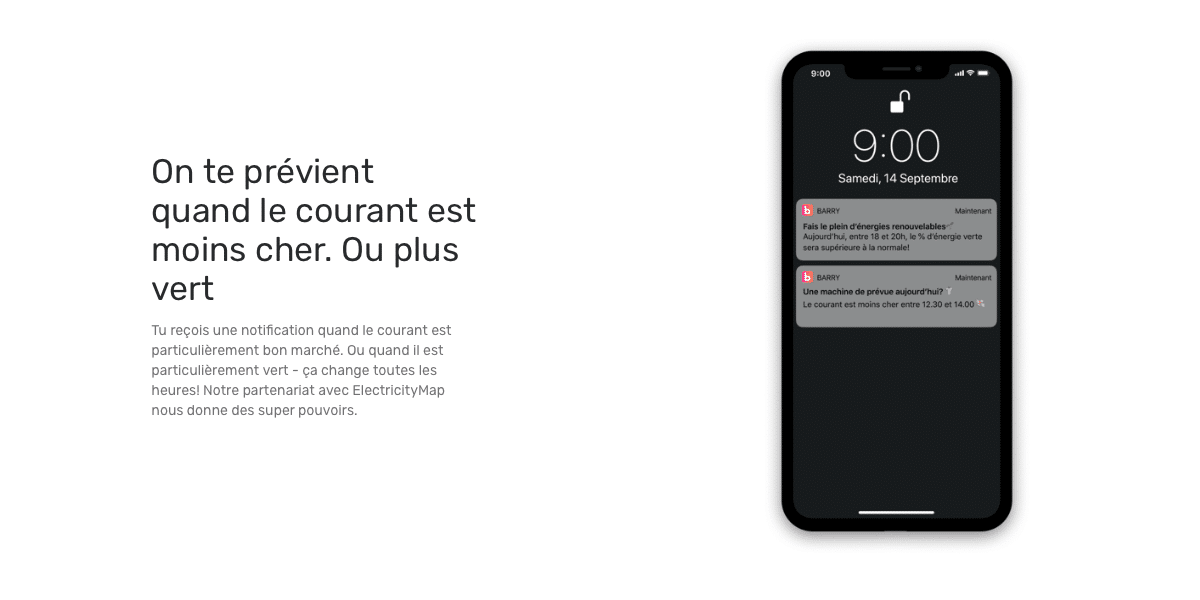 Barry Energy averti ses clients quand l'énergie est moins chère.