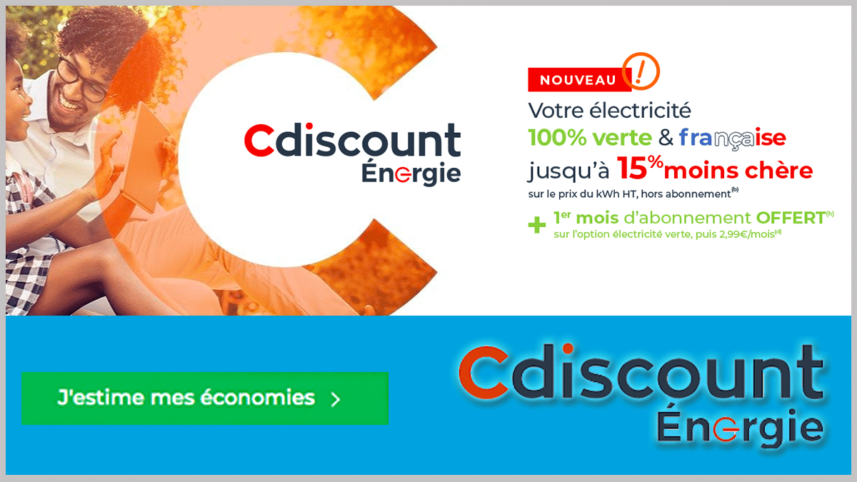 15% de réduction avec Cdiscount Énergie