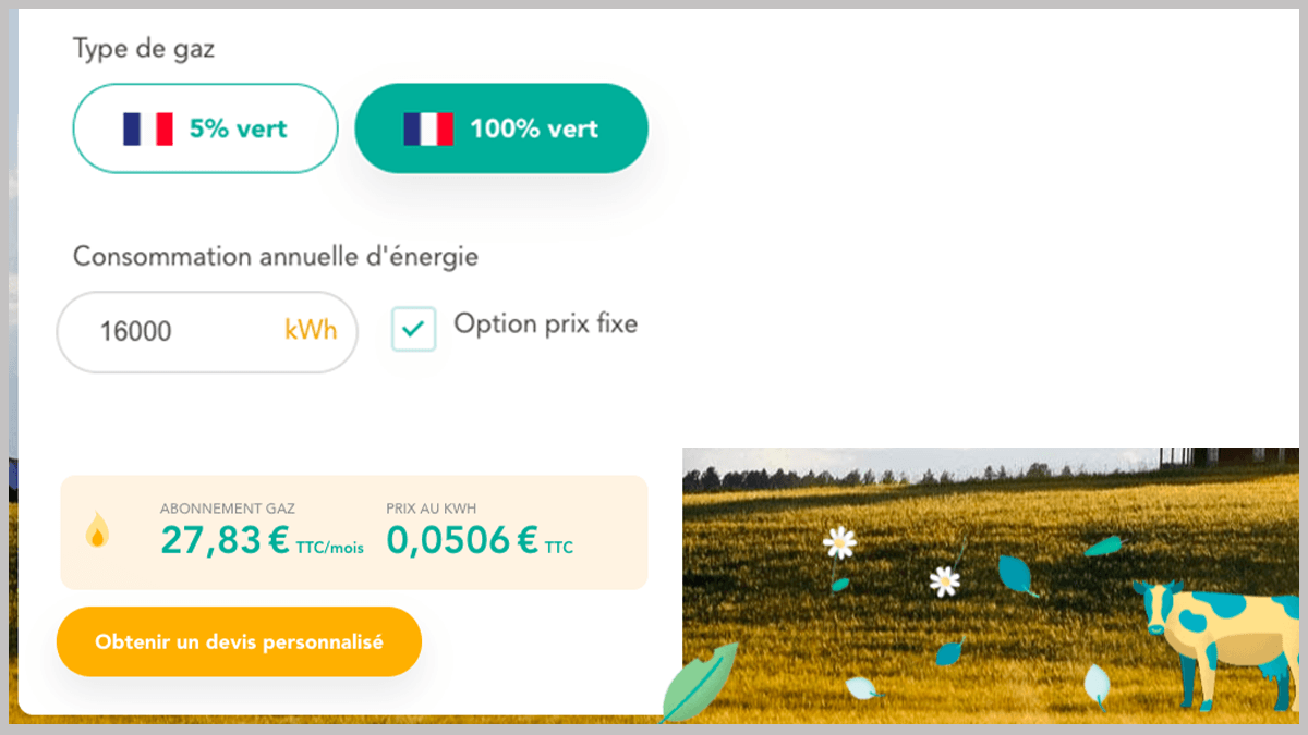 100% Gaz vert avec EkWateur