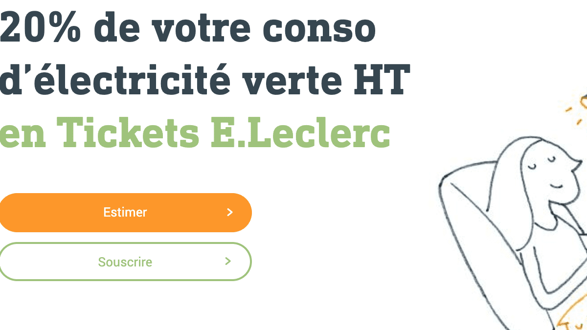 Les énergies Leclerc propose une électricité sans engagement à -10% HT.