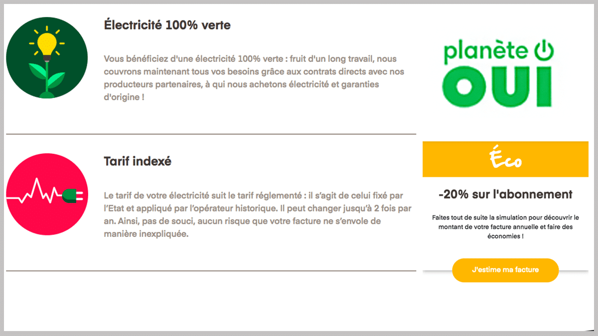 Energies vertes avec Planète Oui