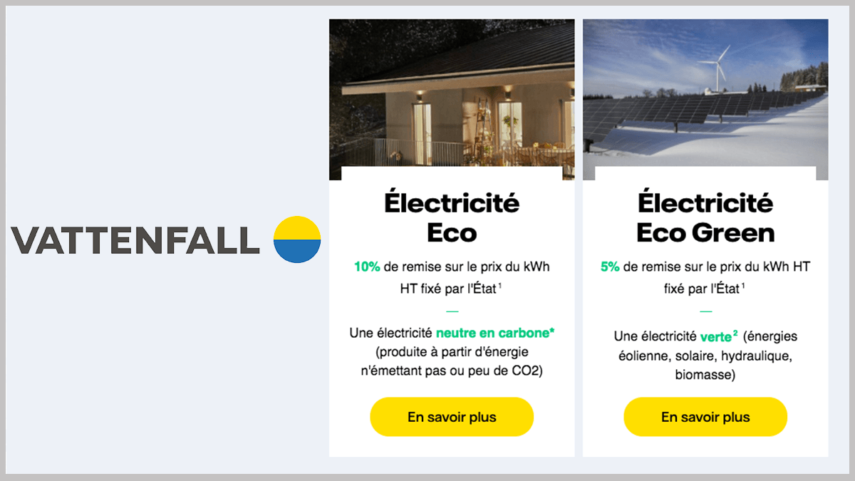 Vattenfall et l'électricité verte