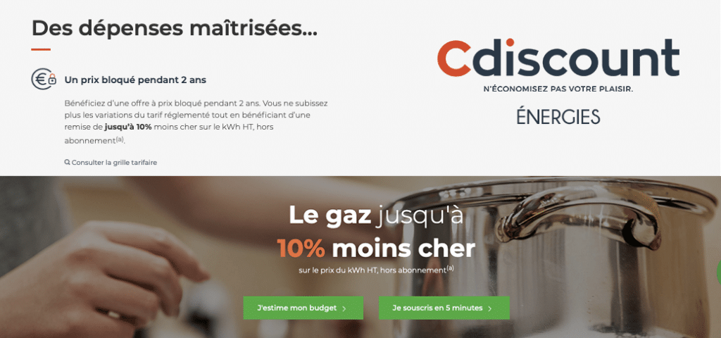 offre gaz cdiscount énergies