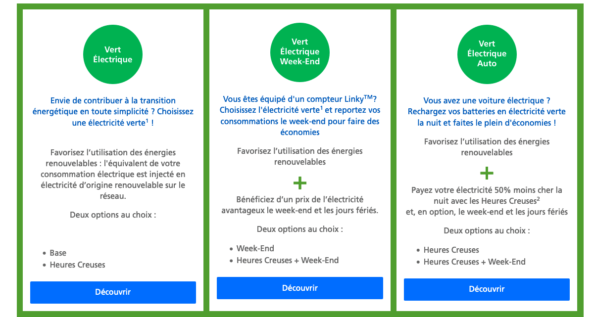 Offre d'électricité verte EDF