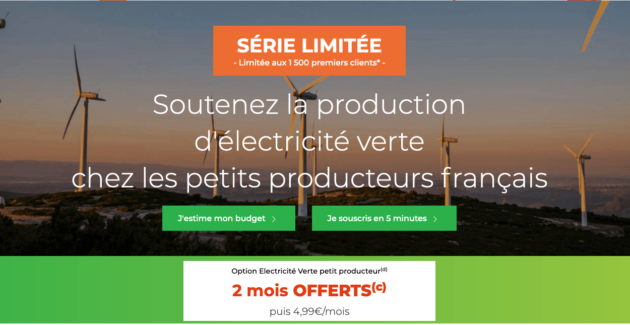 La production d'électricité verte chez Cdiscount Energie Cdiscount Energie : électricité verte