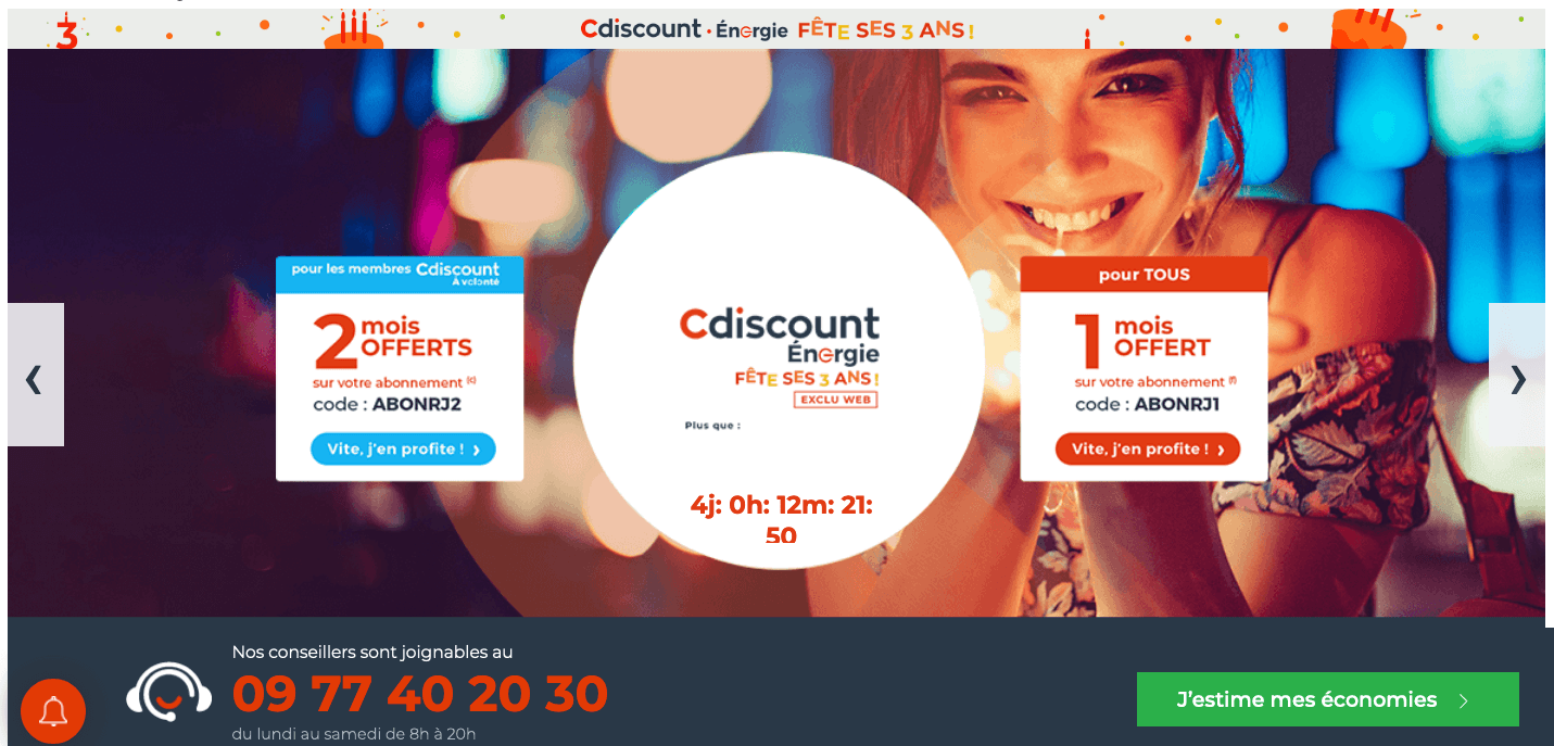 Bons plans électricité Cdiscount Energie L'anniversaire de Cdiscount Energie : un contrat d'électricité à bas prix