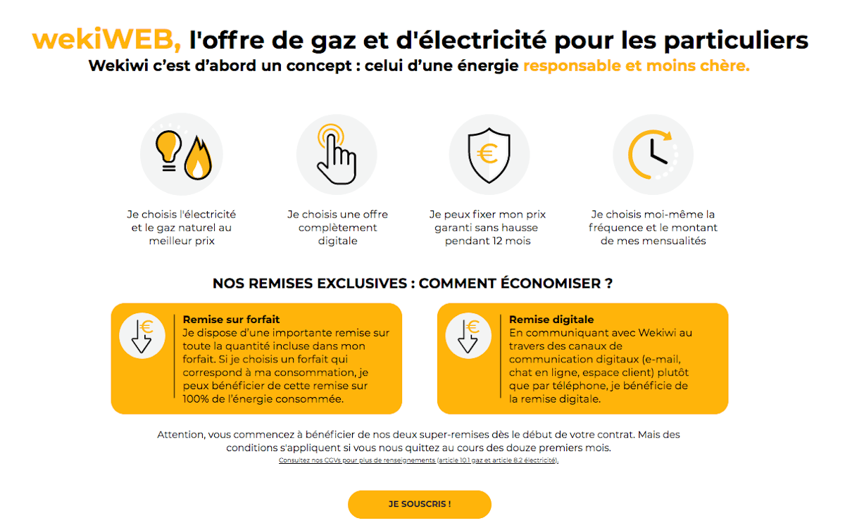 Électricité pas chère Wekiwi