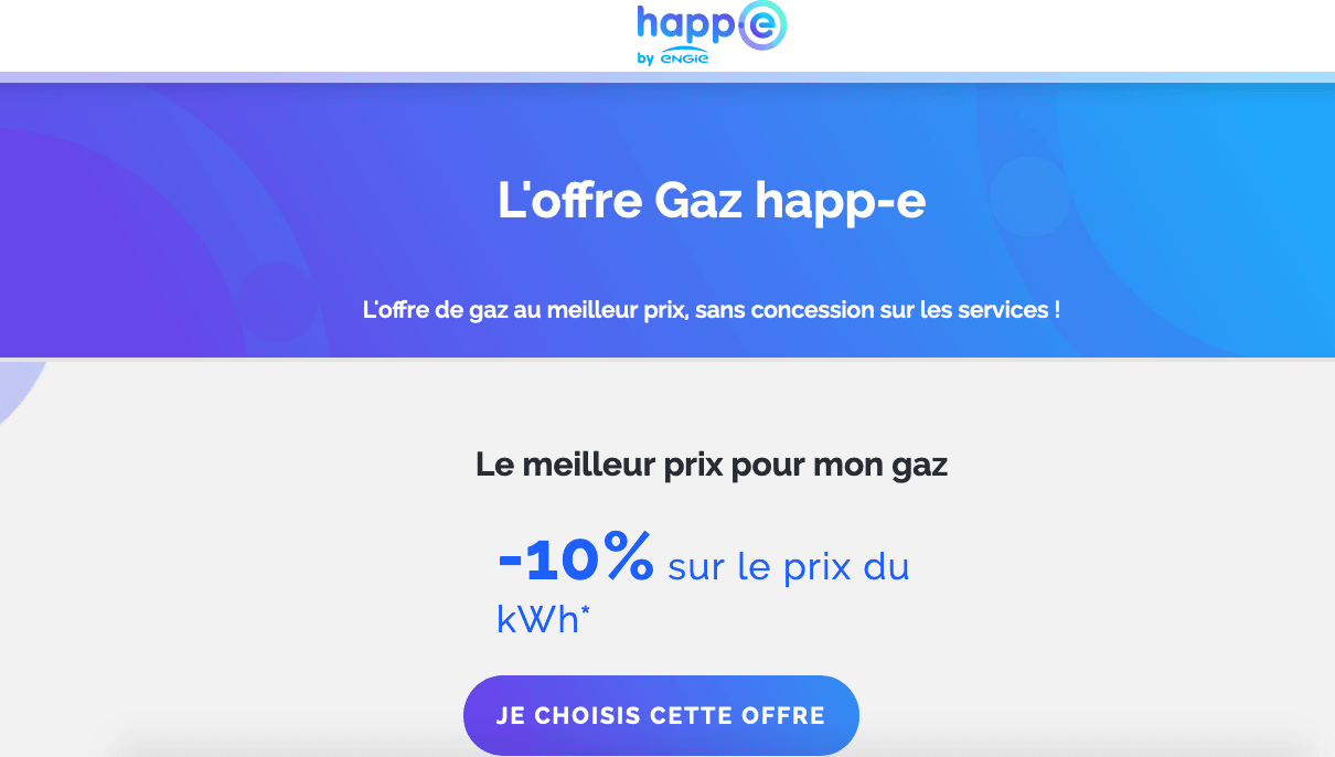 Happ-e filiale Engie contrat de gaz contrat de gaz Happ-e