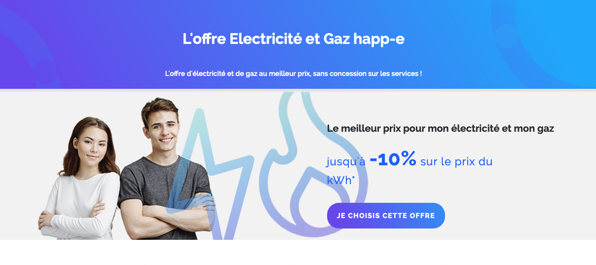 happ-e offre duale électricité + gaz