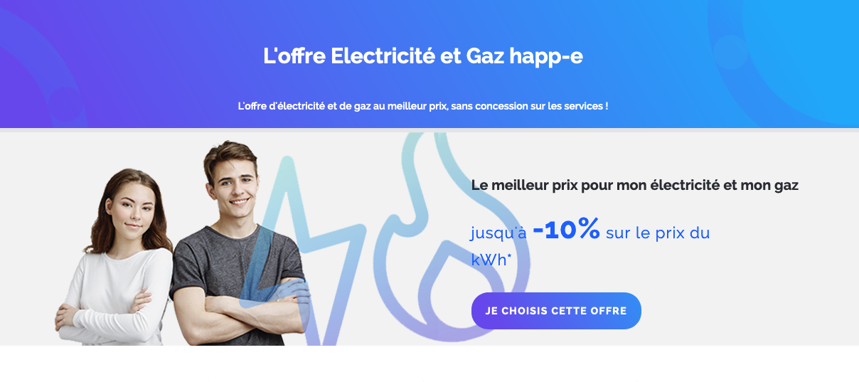 contrat électricité + gaz avec Happ-e happ-e offre duale électricité + gaz