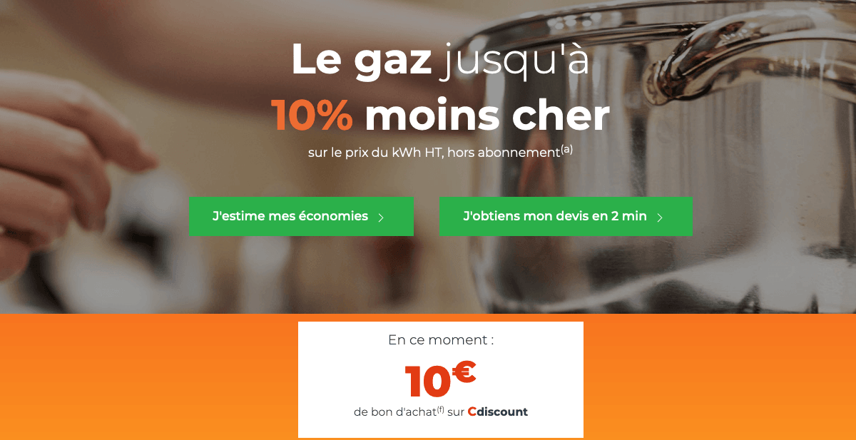L'offre gaz de Cdiscount Energie L'offre gaz de Cdiscount Energie
