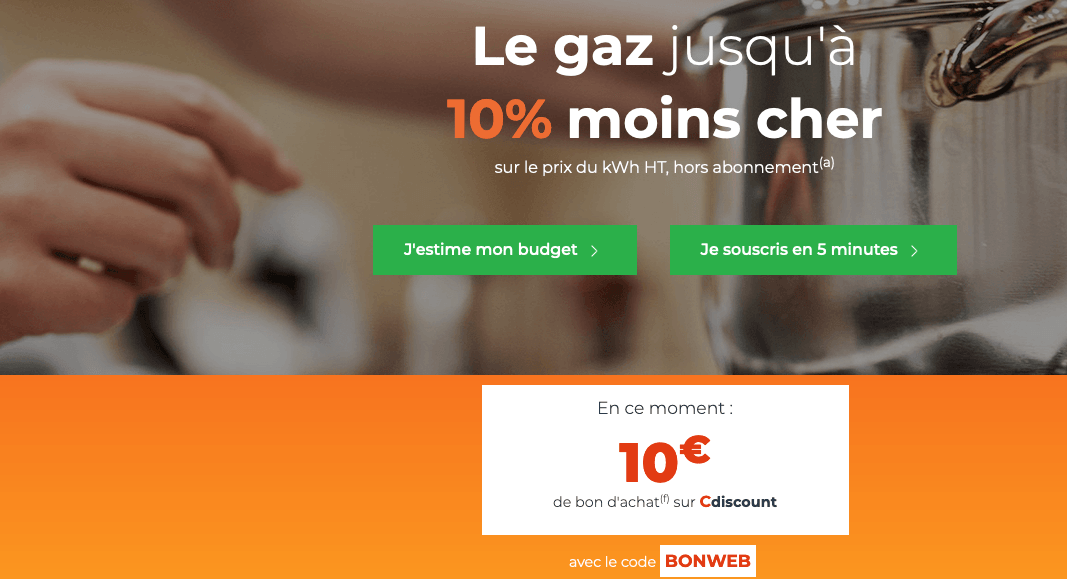 offre gaz naturel Cdiscount Energie Cdiscount Energie contrat de gaz