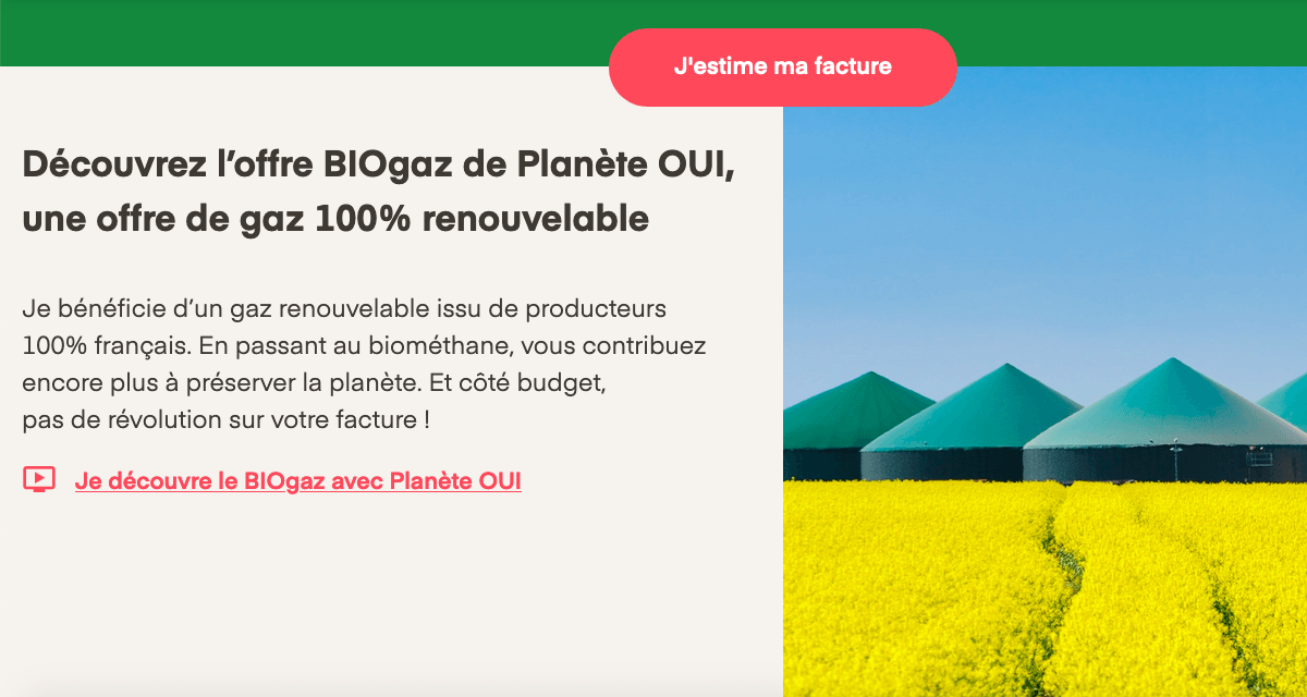 L'offre gaz de Planète Oui L'offre gaz de Planète Oui