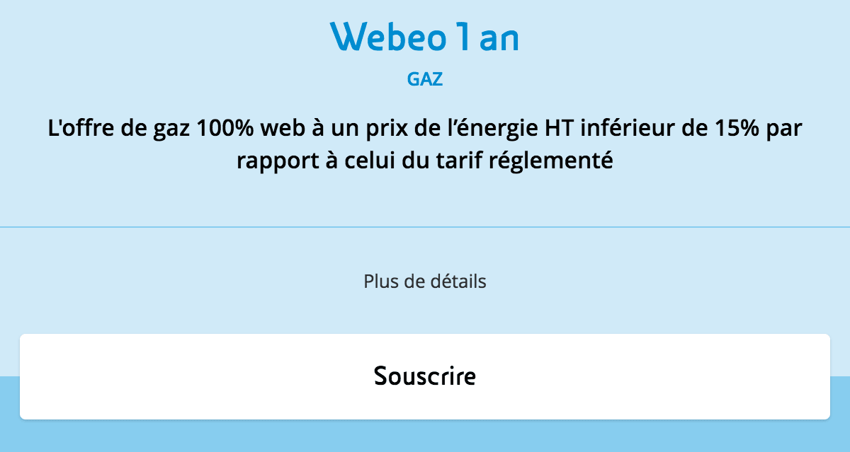 Contrat gaz naturel prix fixe Webeo Eni réduction 15% HT Contrat gaz naturel prix fixe Webeo Eni