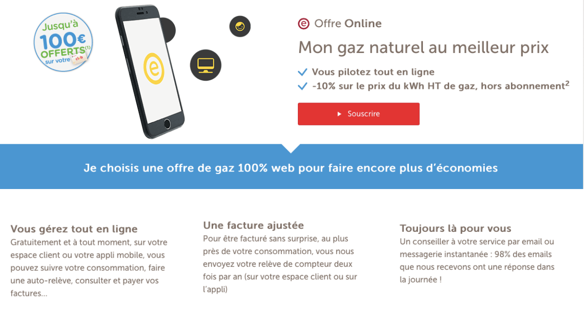 L'offre gaz de Total Direct Energie. L'offre gaz de Total Direct Energie.