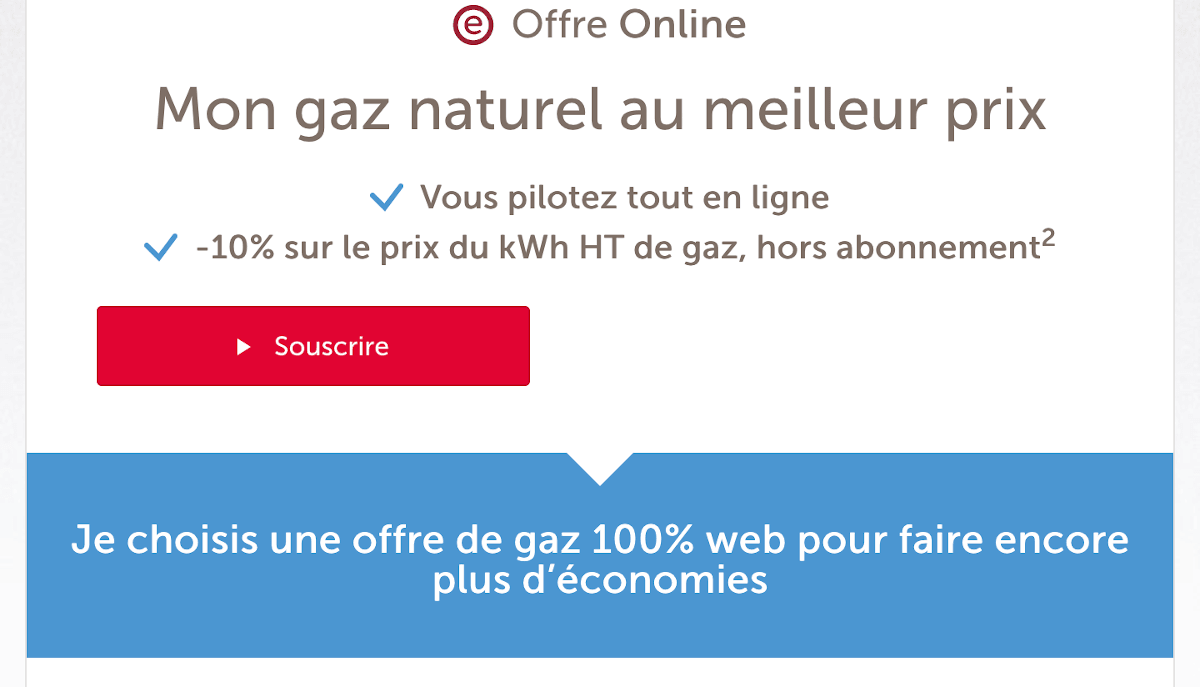 Offre gaz naturel Noël Total Direct Energie formule Online économie 10%