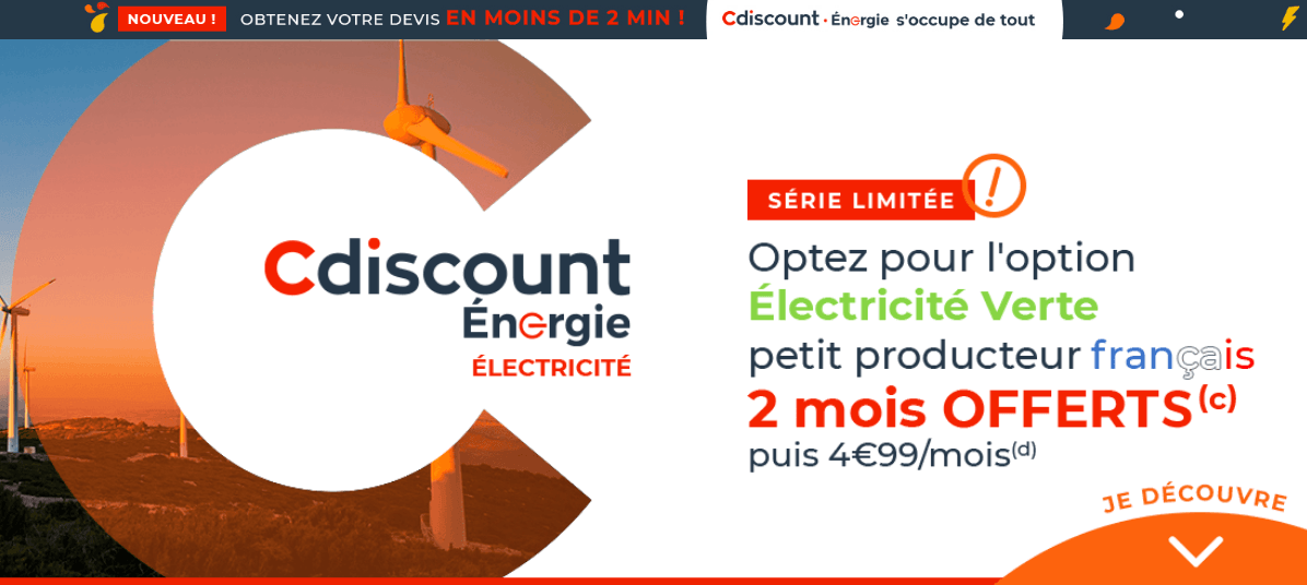 L'offre d'électricité verte de Cdiscount Energie L'offre d'électricité verte de Cdiscount Energie
