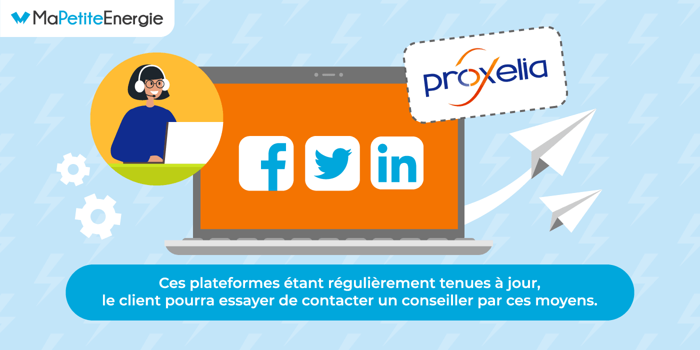 Service client Proxelia et réseaux sociaux.