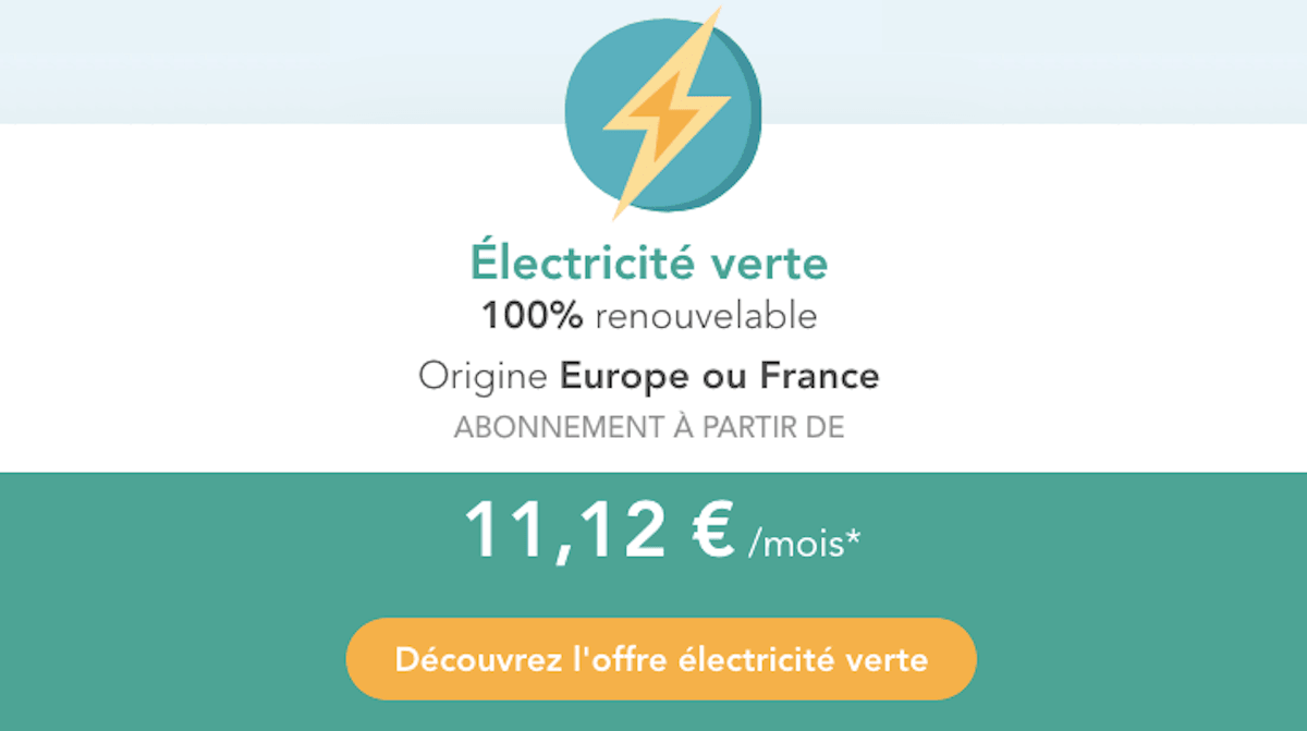 Offre électricité verte ekWateur 100% renouvelable Offre électricité verte ekWateur