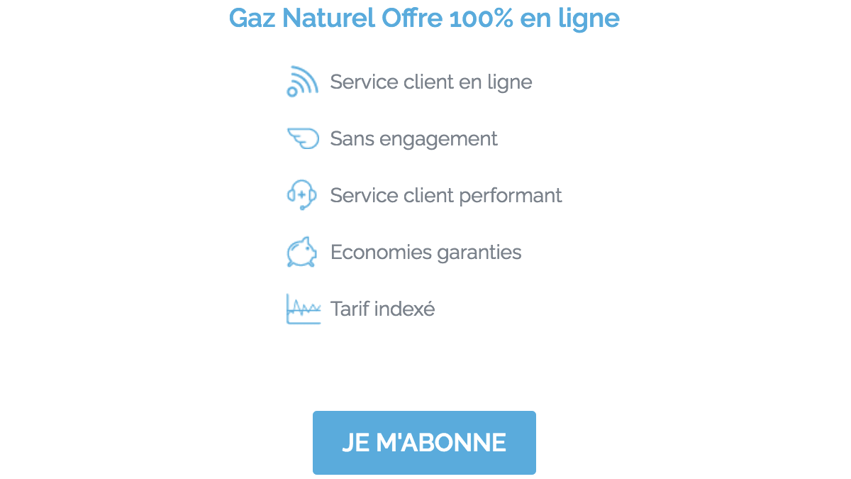 Offre gaz naturel Mega Energie Online -17% sur le prix hors taxe du kWh Offre gaz naturel Mega Energie Online