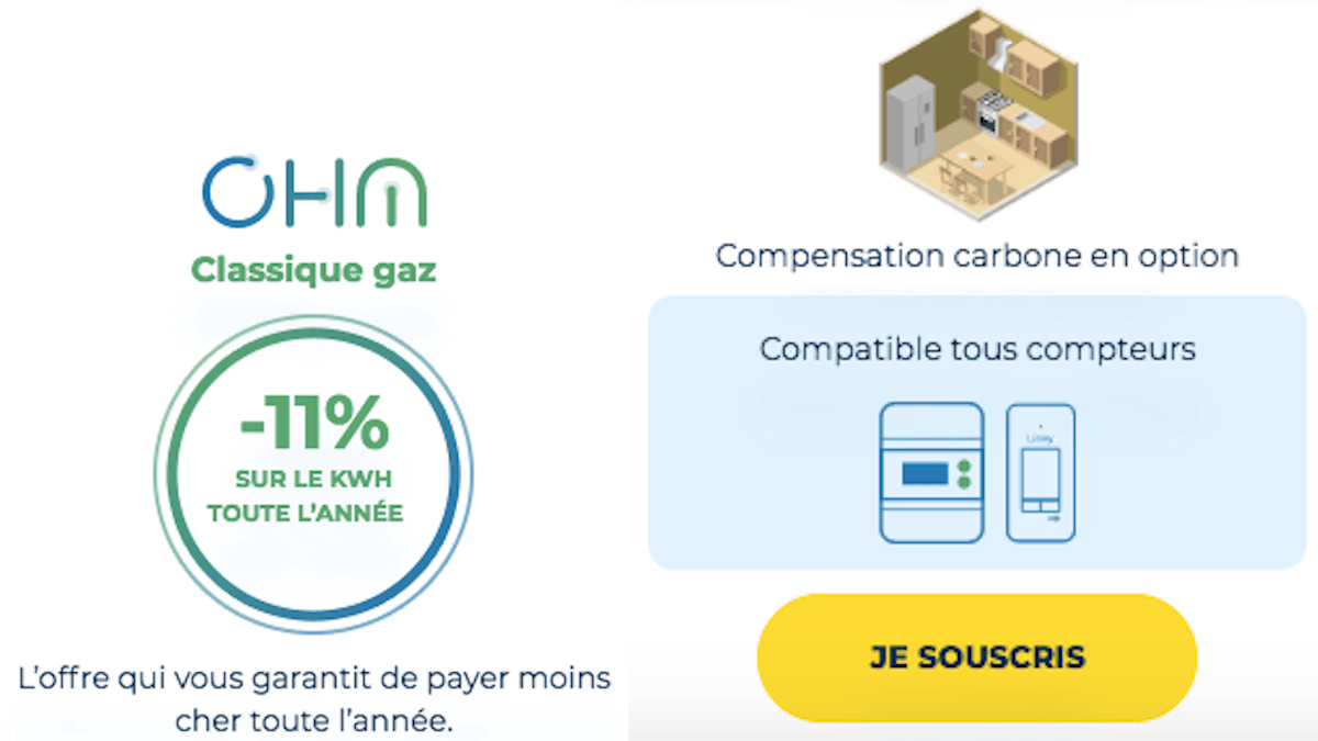 Offre gaz naturel Ohm Energie 11% de réduction Offre gaz naturel Ohm Energie