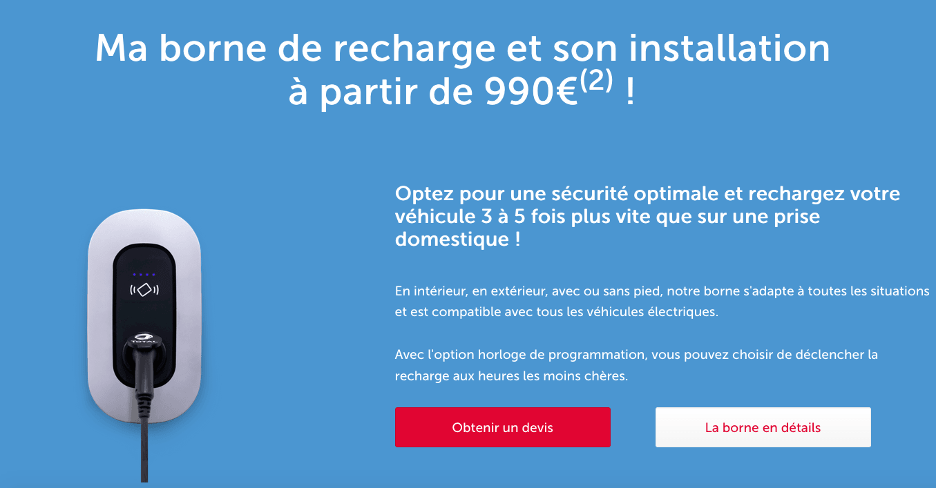La borne de recharge Total Direct Energie pour sa voiture électrique La borne de recharge Total Direct Energie pour sa voiture électrique