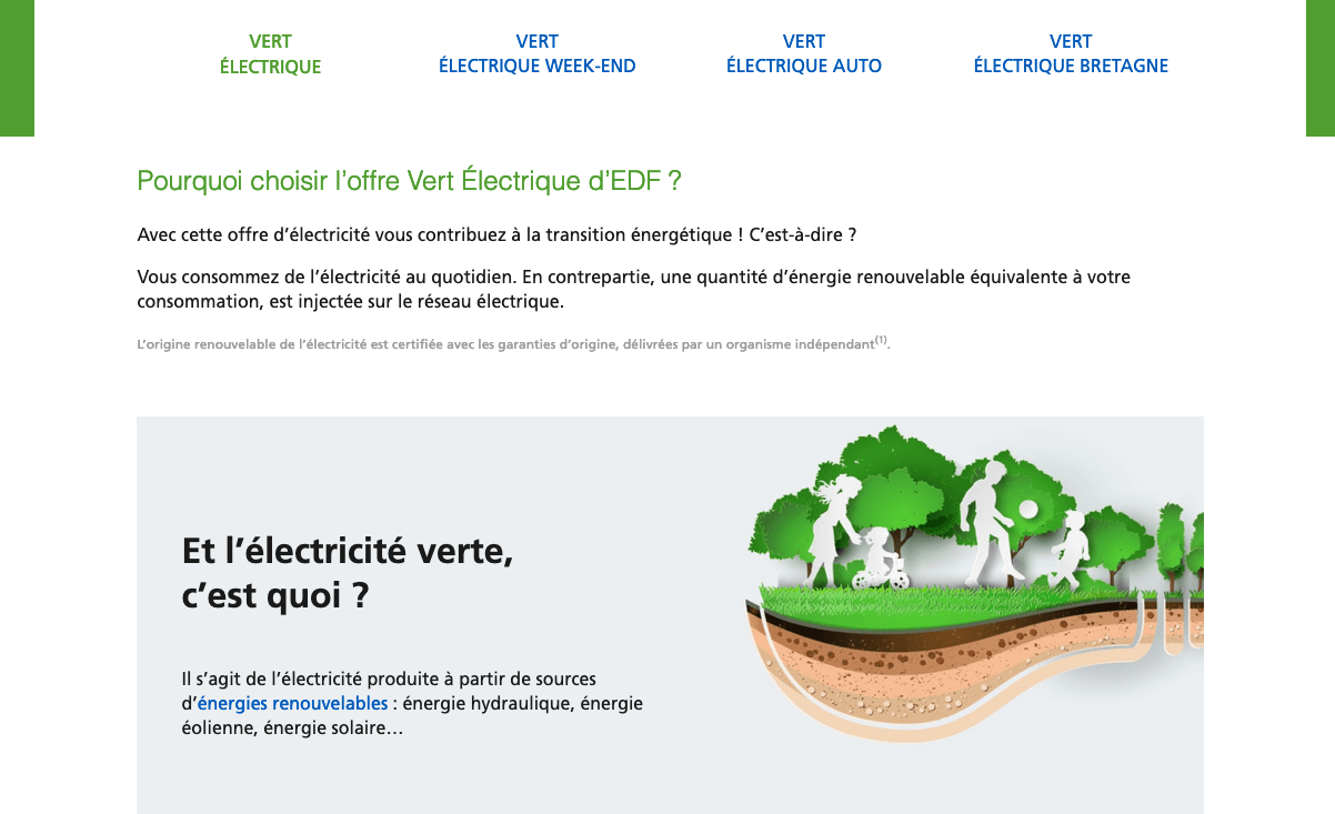 Les offres d'électricité verte EDF Les offres d'électricité verte EDF