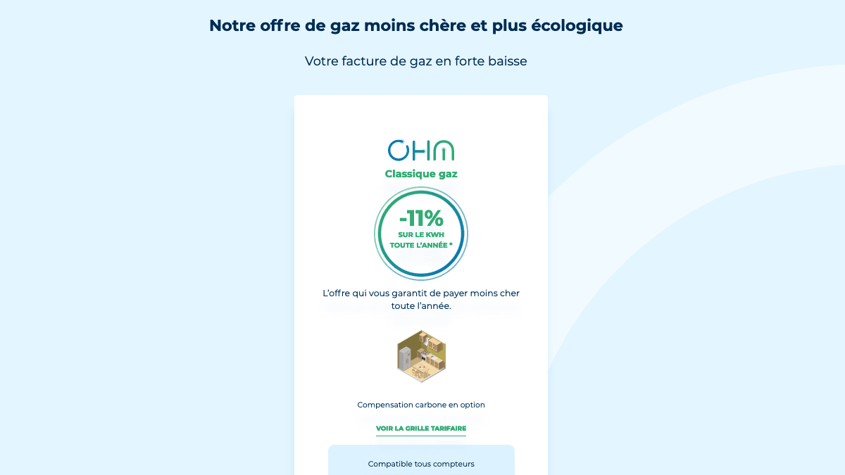 Le contrat gaz de OHM Energie Le contrat gaz de OHM Energie