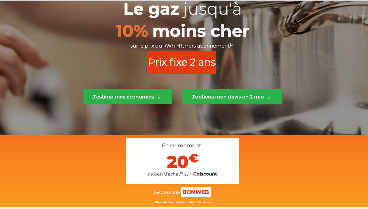 Cdiscount Energie gaz à prix cassé Cdiscount Energie gaz à prix cassé