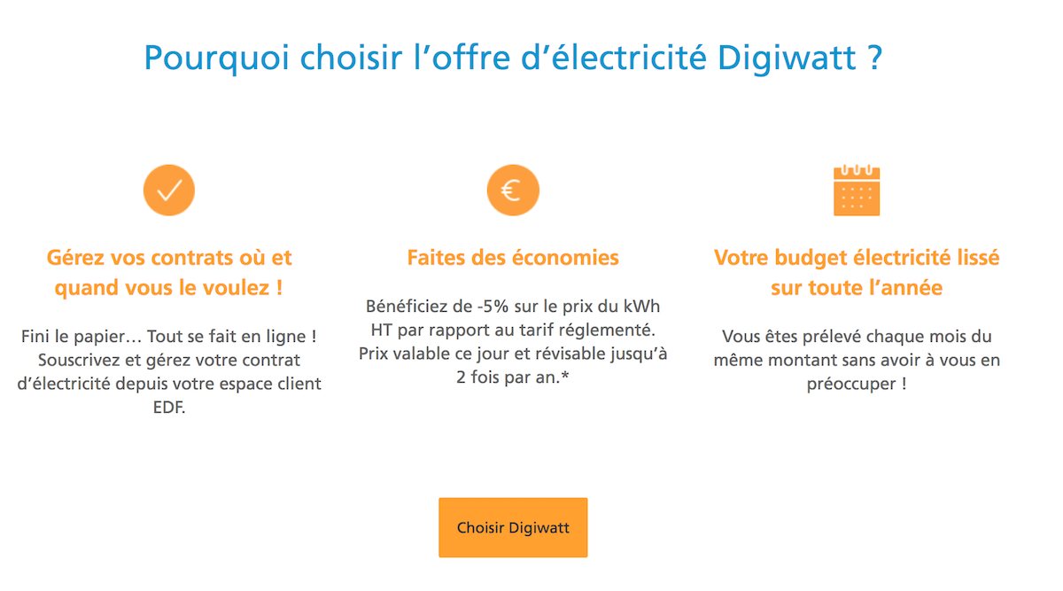 Contrat énergie Digiwatt EDF