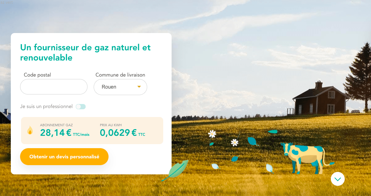 eKwateur prix du gaz vert pas cher