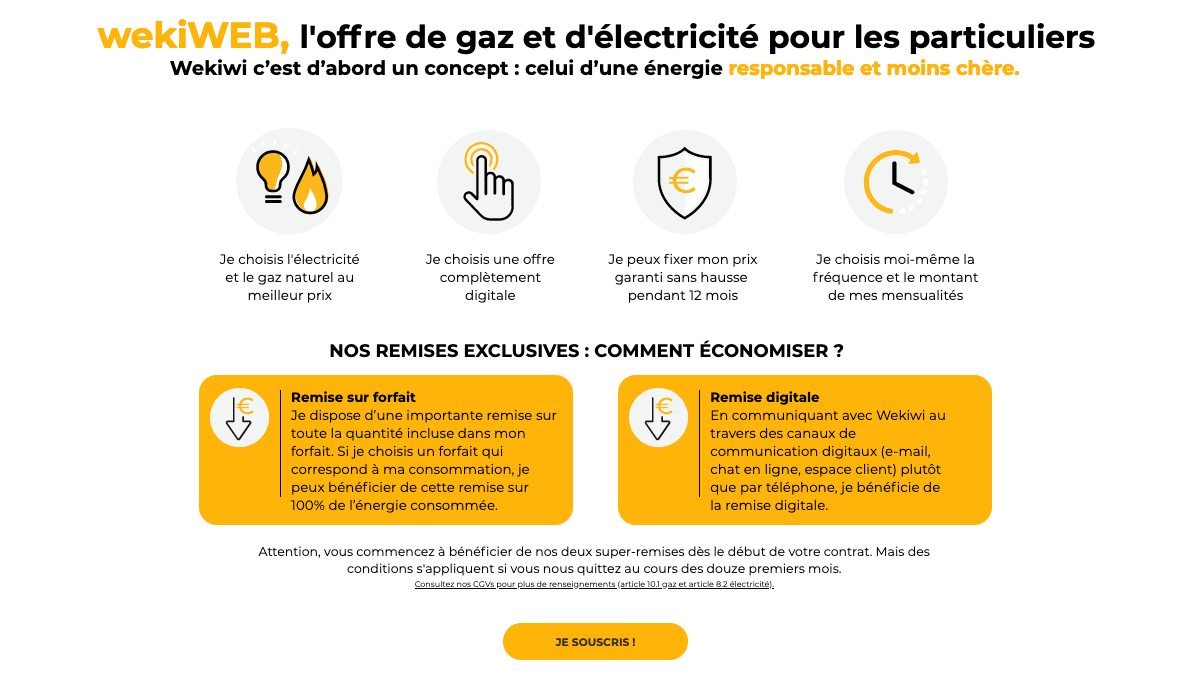électricité pas chère Wekiwi