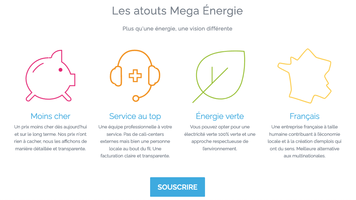 Avantages contrat électricité Méga Énergie