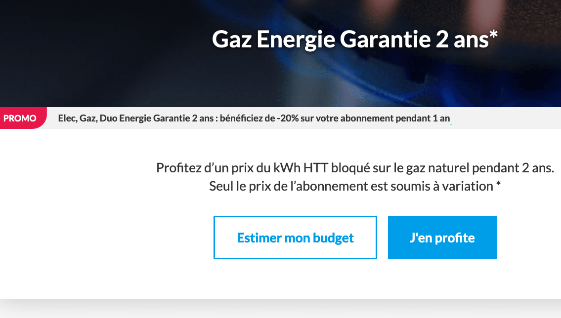 Promo gaz d'Engie Promo gaz pas cher d'Engie