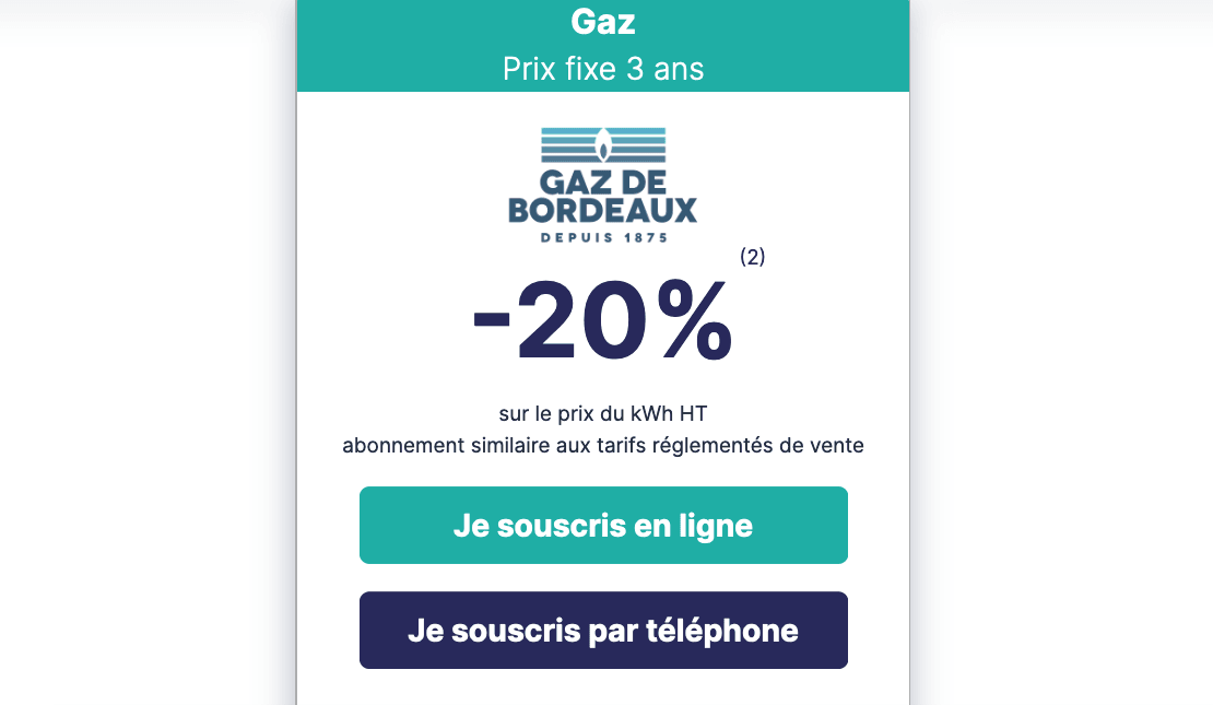 Vente privée Gaz de Bordeaux
