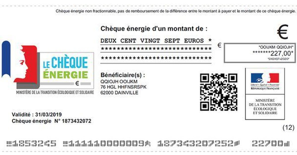 Exemple de chèque énergie Exemple de chèque énergie