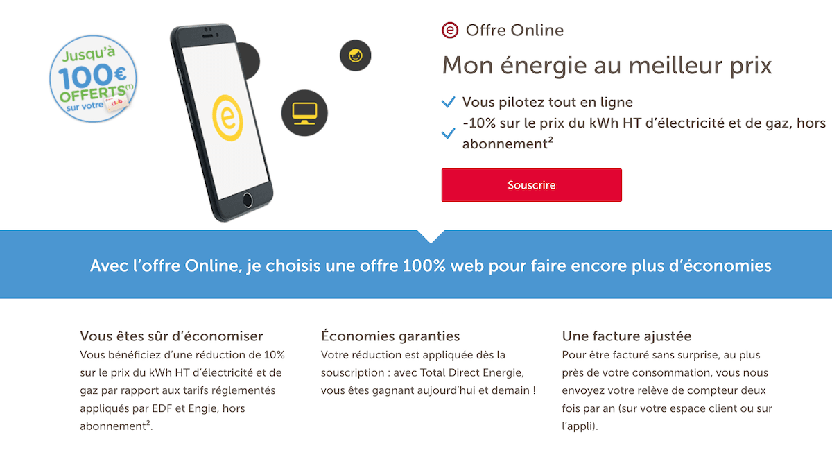 offre electricite Total direct energie online