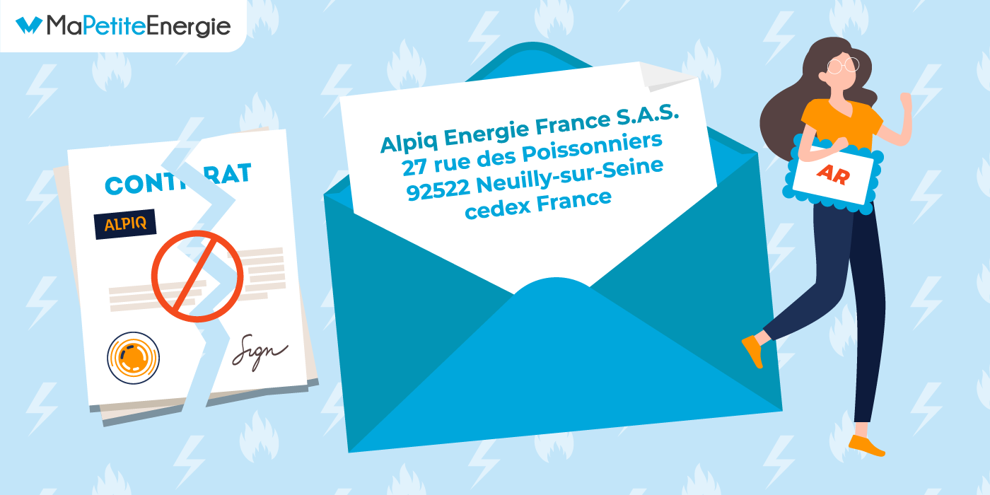 Résiliation de contrat Alpiq Energie avec un courrier recommandé.