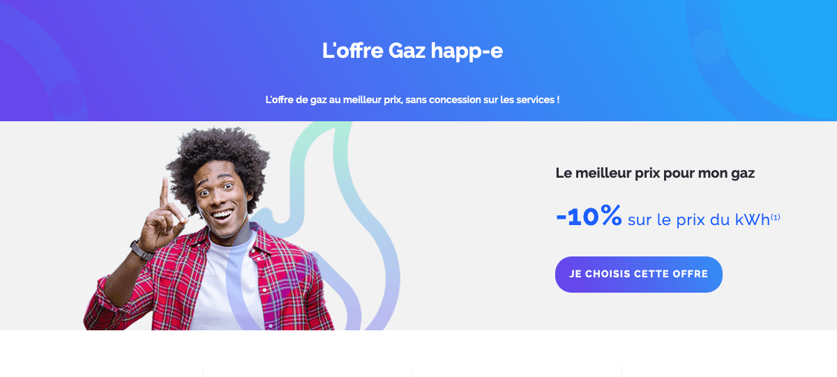 Le fournisseur de contrat gaz Happ-e Le fournisseur de contrat gaz Happ-e