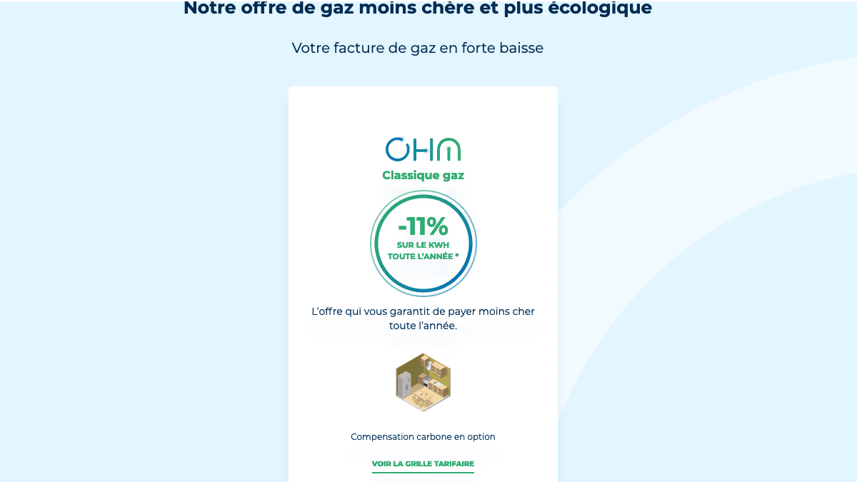 Offre de gaz classique d'Ohm Energie Offre de gaz classique d'Ohm Energie